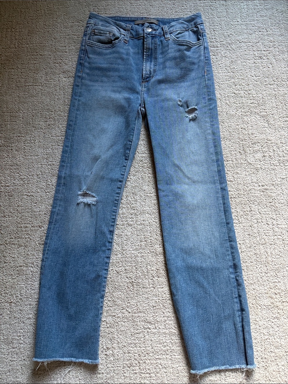 Joe's Jeans Women's Straight Leg Distressed Denim in Light Blue